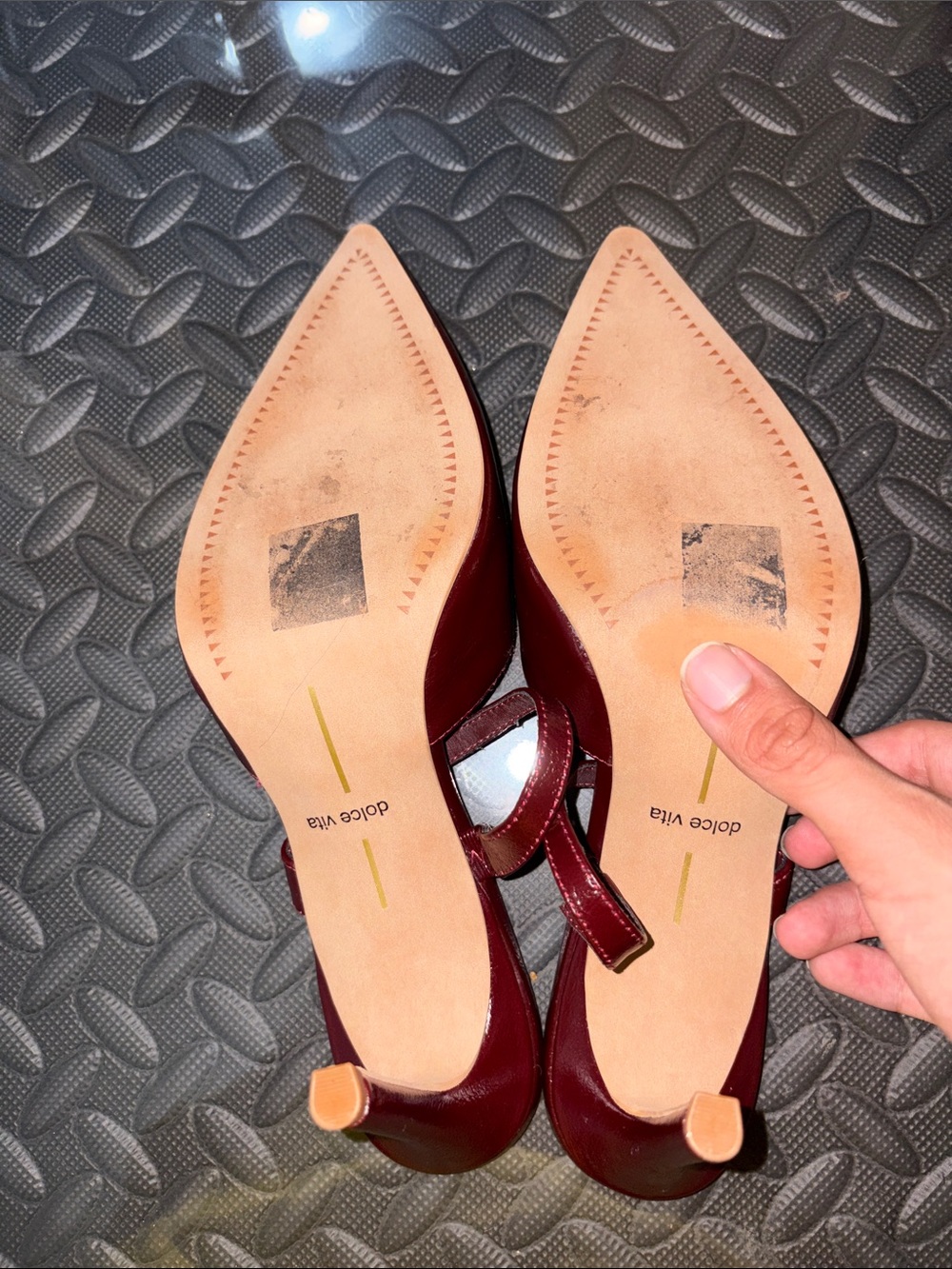 Dolce Vita Burgundy Pointed Slingback Mules - Picture 5 of 7